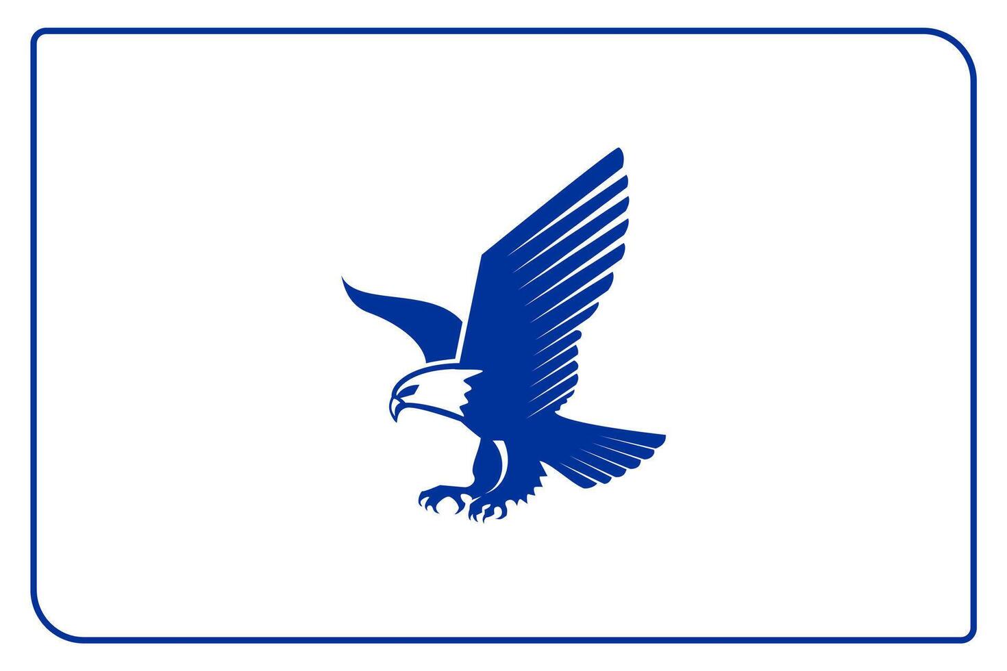 Blue Eagle Vector Frame with White Background