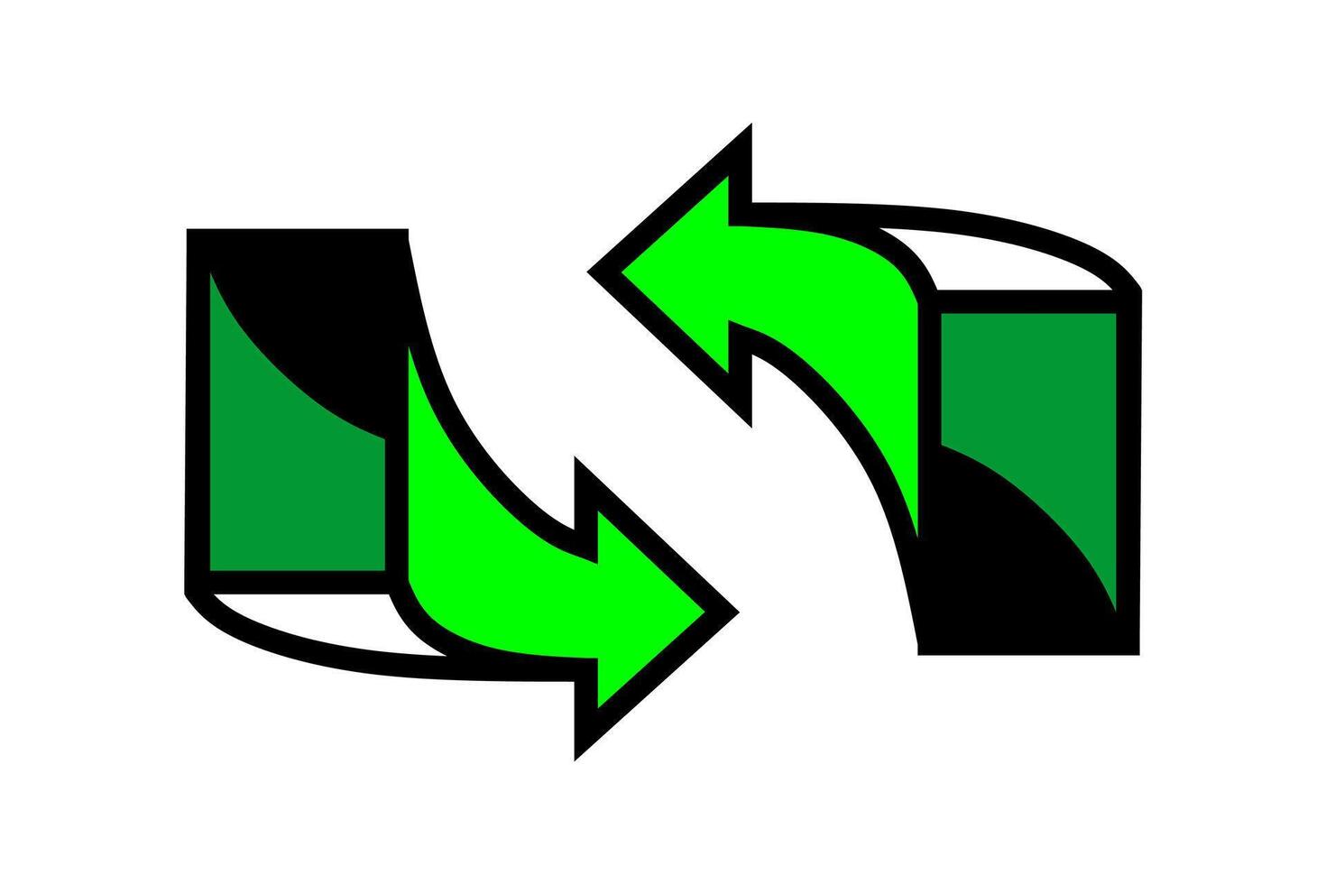 Set vector three-dimensional arrows white background