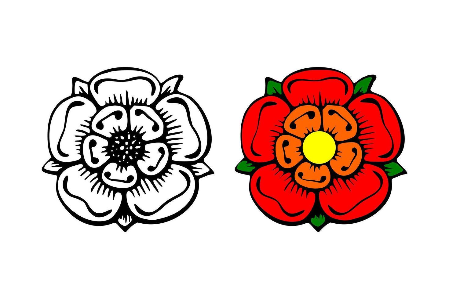 Rose Flower Vector Clip Art White Background