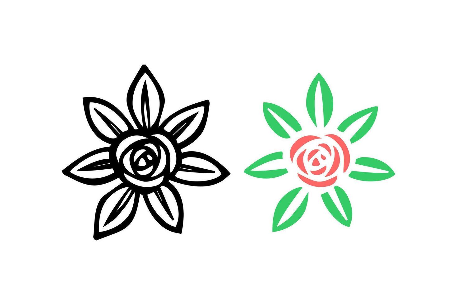 Rose Flower Vector Clip Art White Background