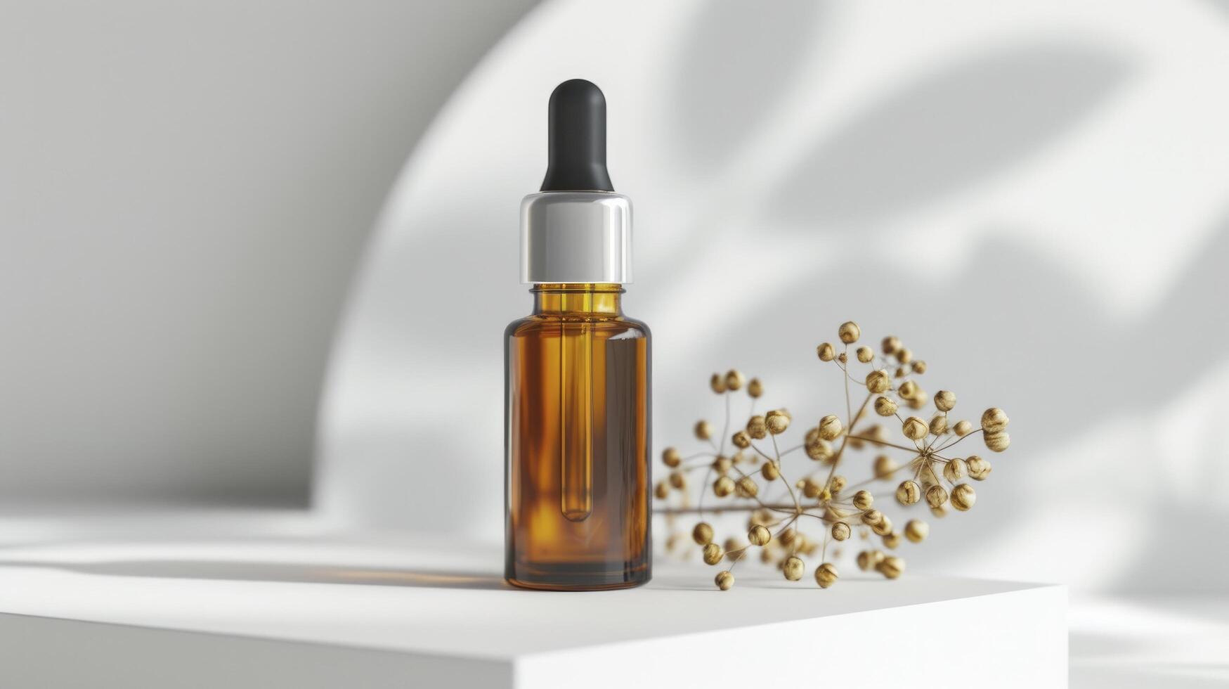 AI generated oil dropper bottle mockup photo