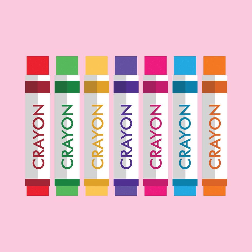 Colorful Crayons Set Vector Illustration
