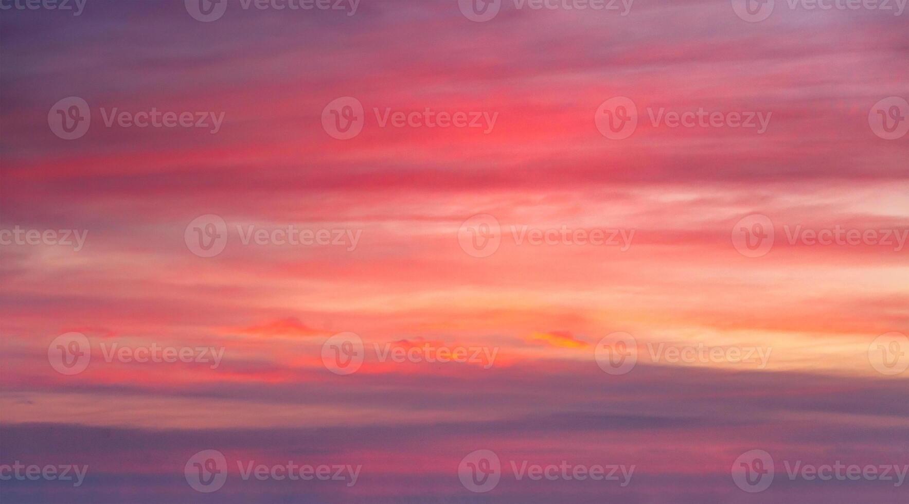 Sunset sky with red clouds photo