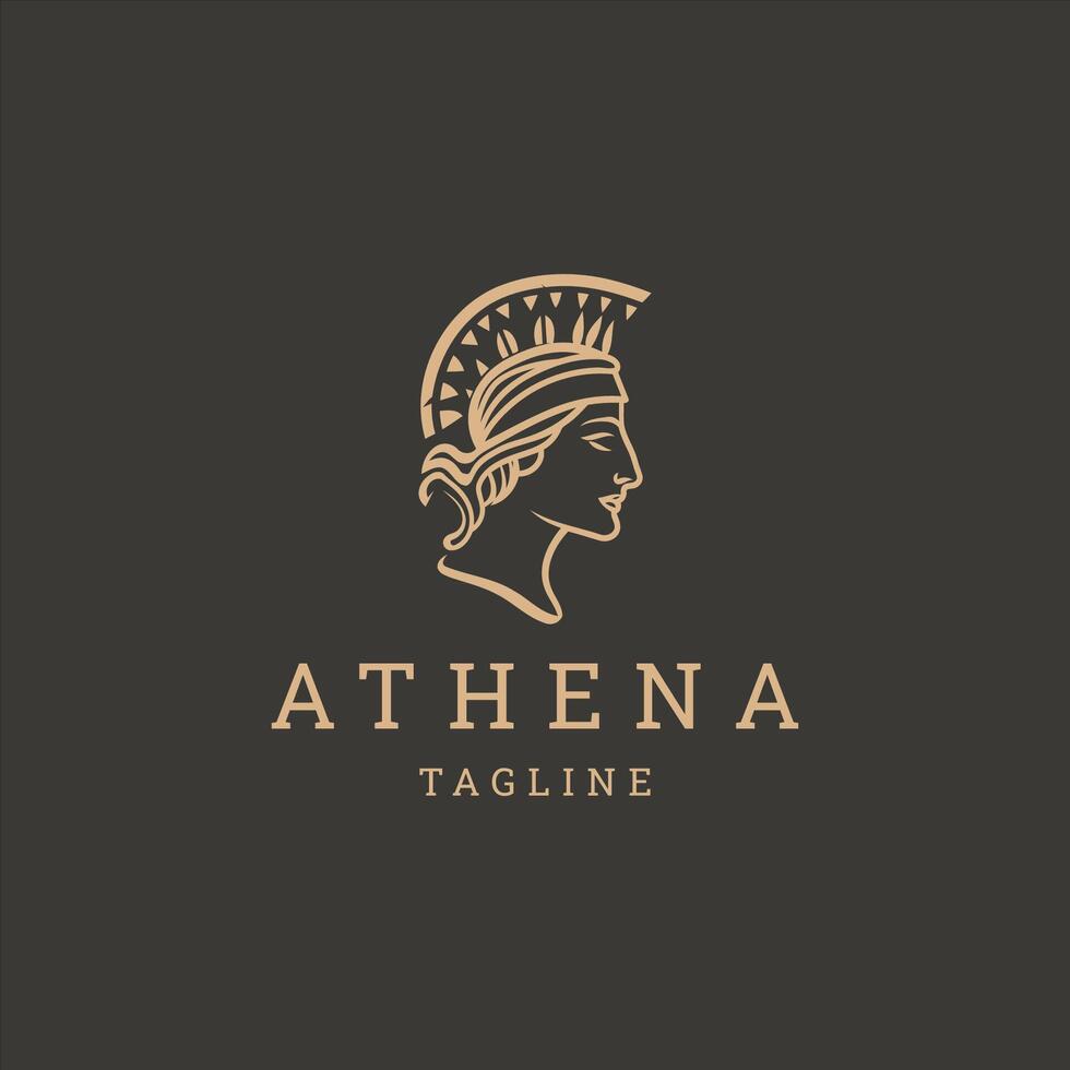 AI generated Athena the goddess vector logo design
