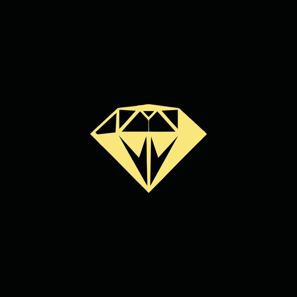 AI generated diamond logo icon vector geometric diamond art Jewelry shop sign.