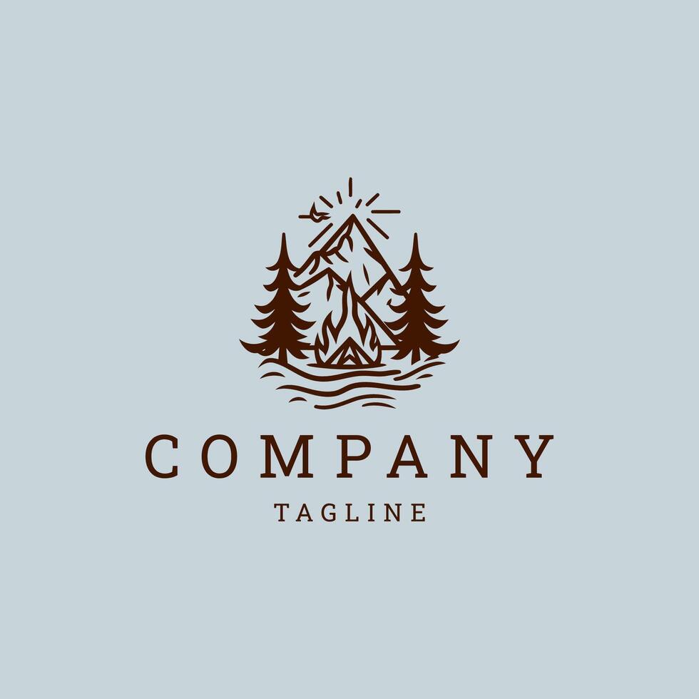 AI generated Camping logo vector design template