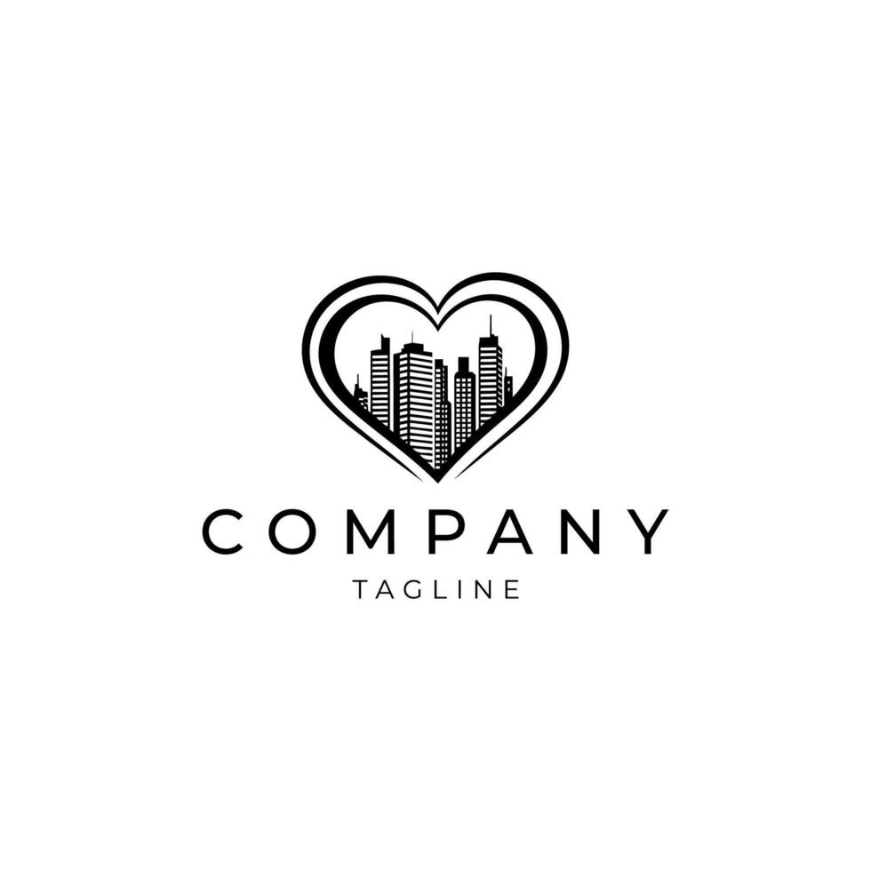AI generated Building heart logo icon design vector