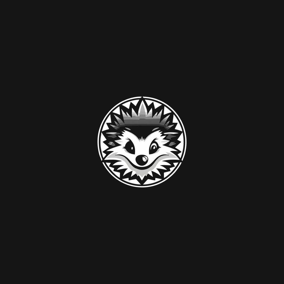 AI generated Vector hedgehog or forest animal logo design.