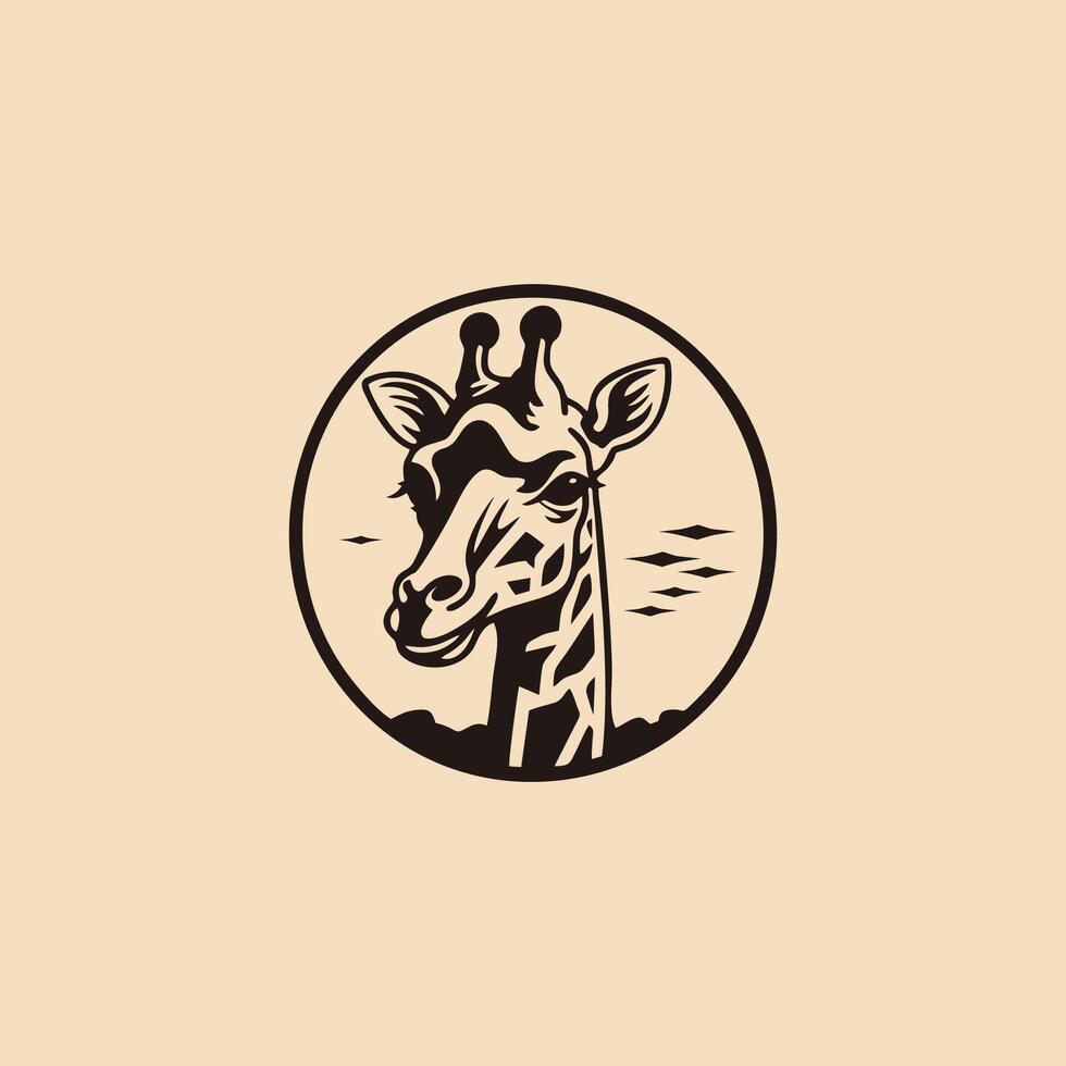 ai generado de colores jirafa cabeza y cuello logo.aislado concepto vector animal con jirafa animal cara en sencillo estilo.