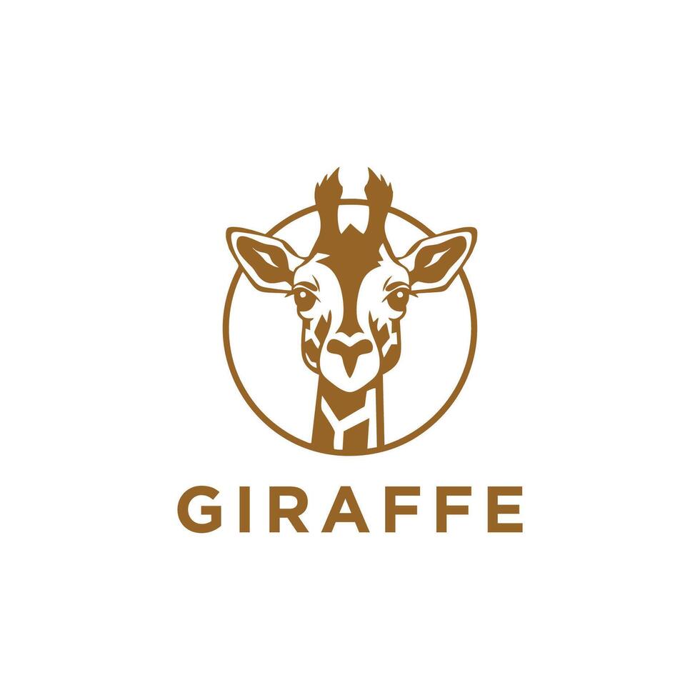 AI generated colored giraffe head and neck logo.Isolated concept vector animal with giraffe animal face in simple style.