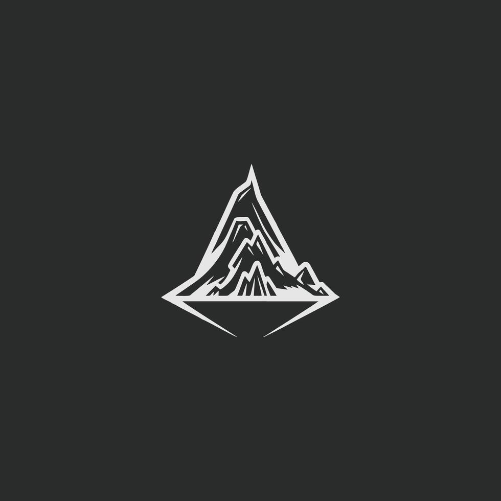 AI generated Logo Template Mountain peak adventure rock mountain peak logo vector art illustration