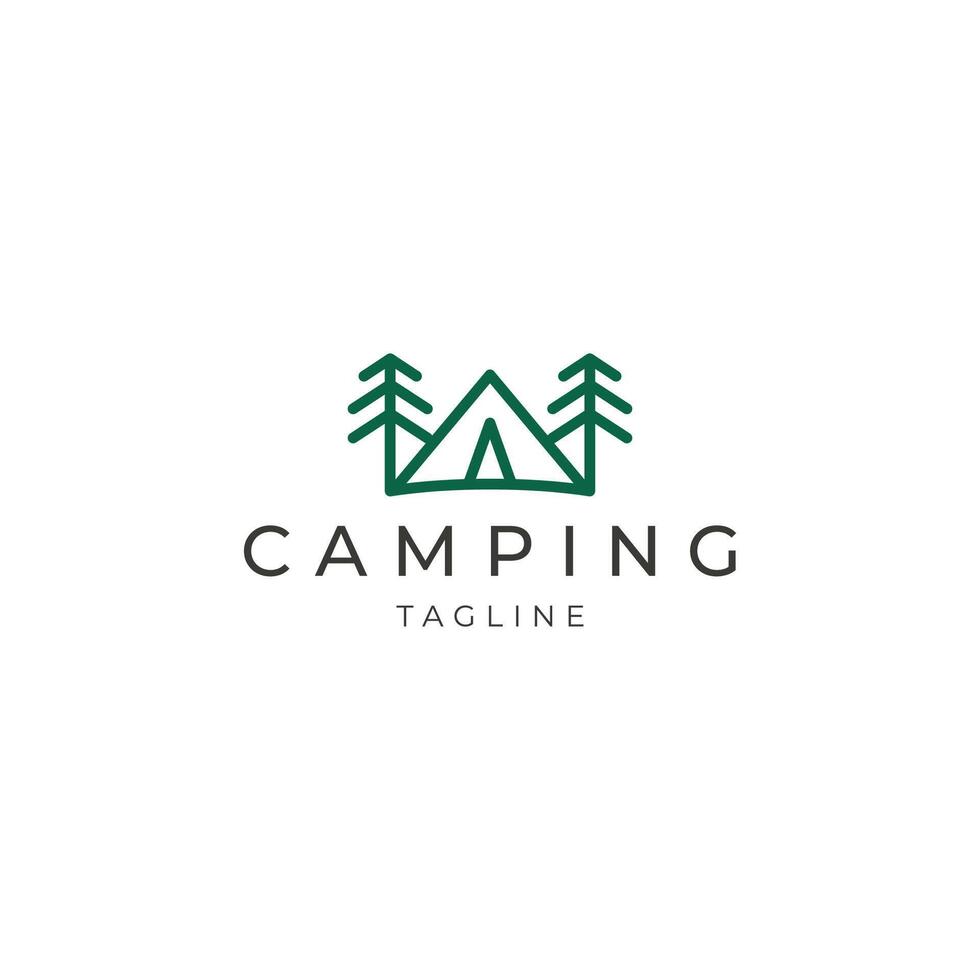 ai generado cámping logo vector icono diseño modelo