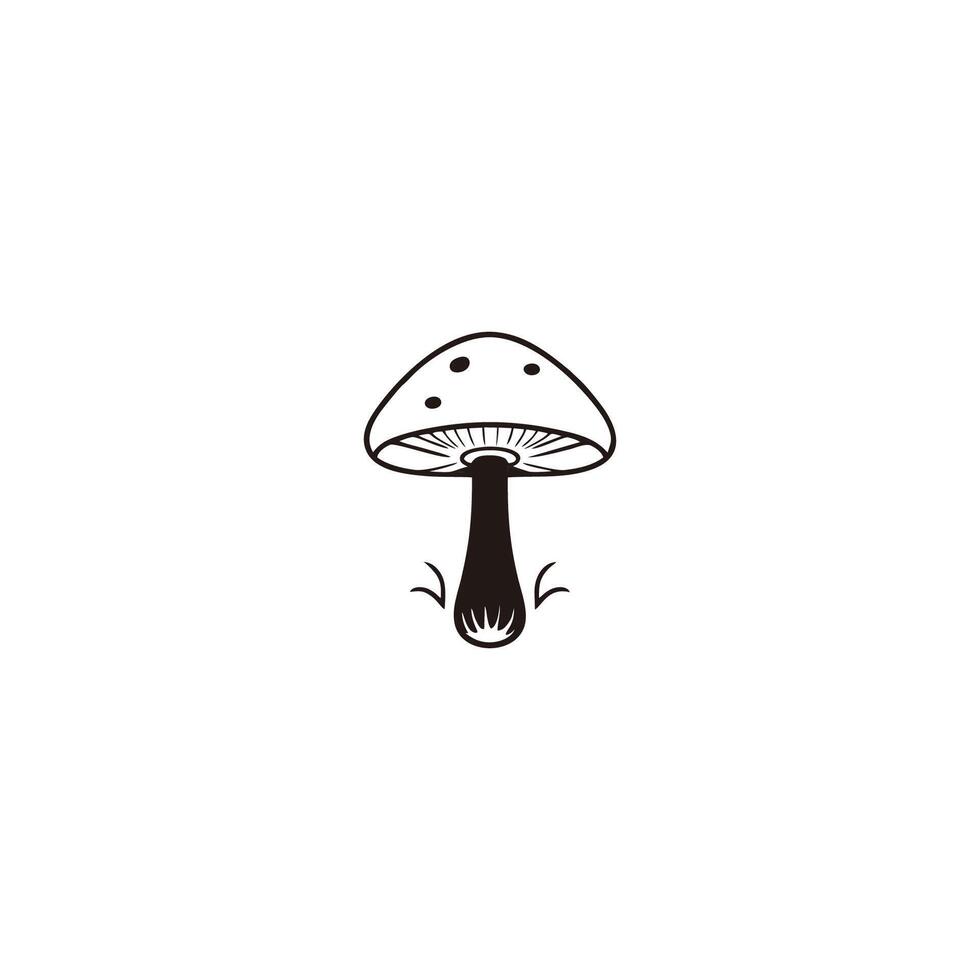 AI generated mushroom logo. mushroom silhouette vector illustration mushroom food consumption symbol design.