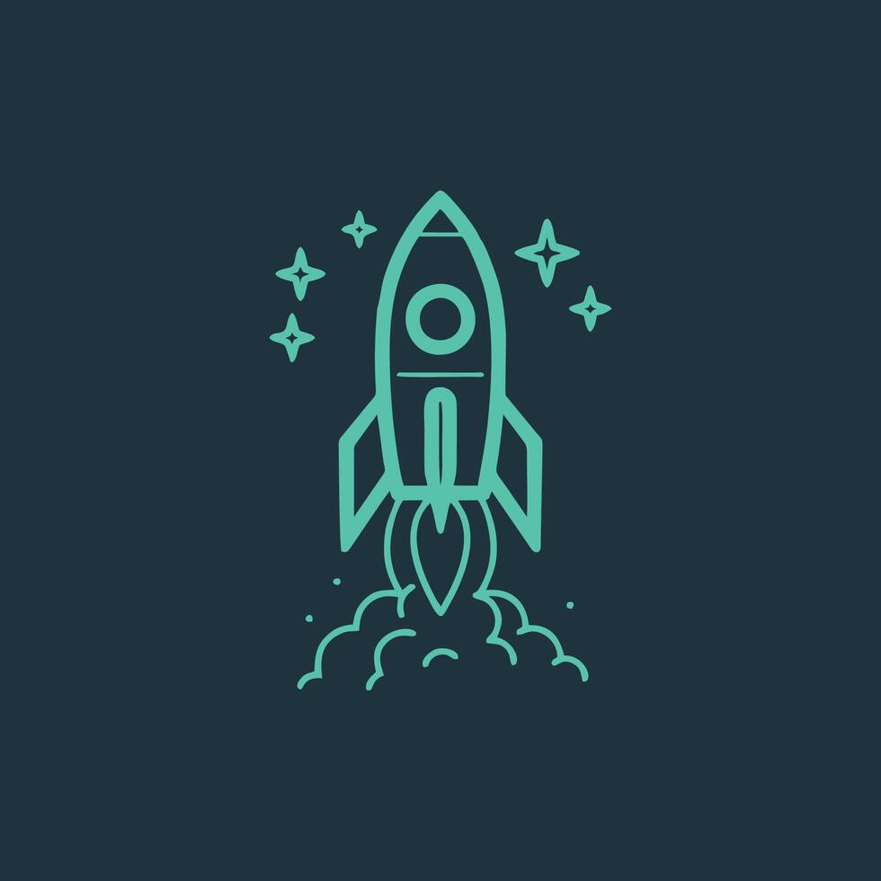 AI generated vector template Rocket launch logo concept design
