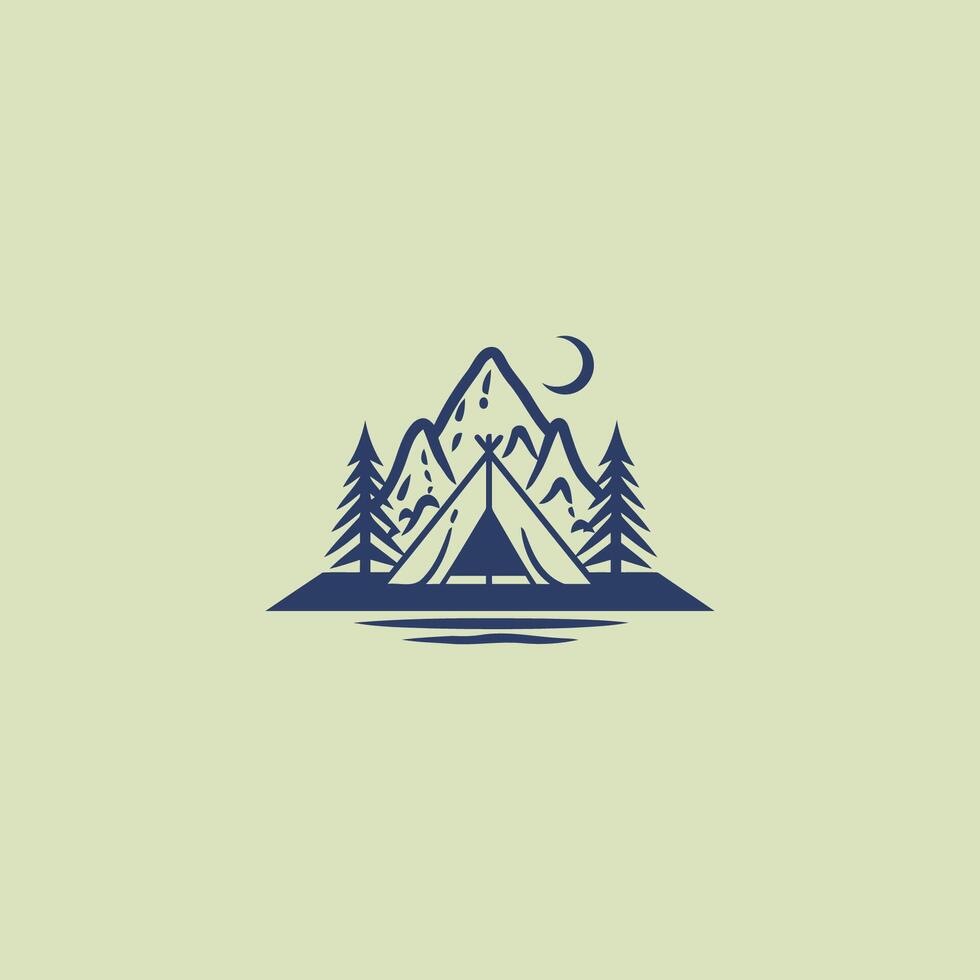 AI generated Camping logo vector icon design template