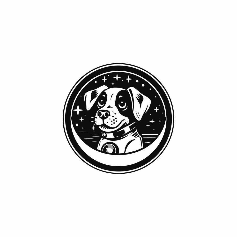 AI generated Dog in space logo vector icon design template