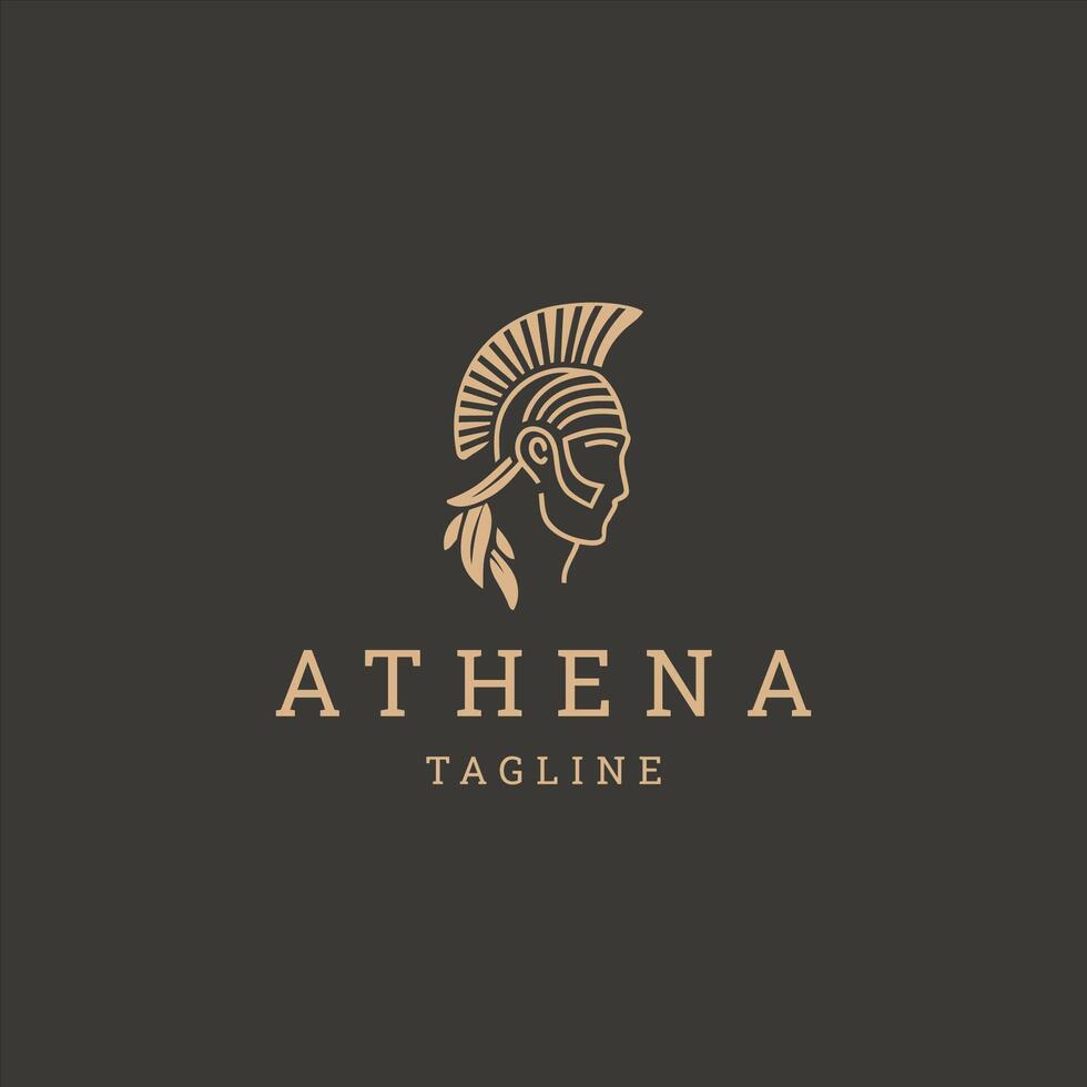AI generated Athena the goddess vector logo design