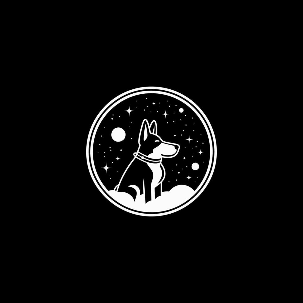 AI generated Dog in space logo vector icon design template