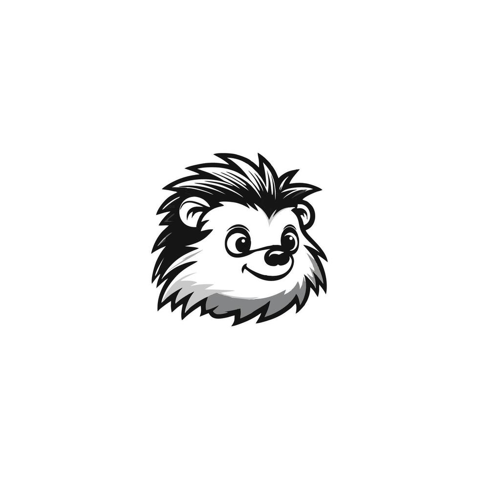 AI generated Vector hedgehog or forest animal logo design.