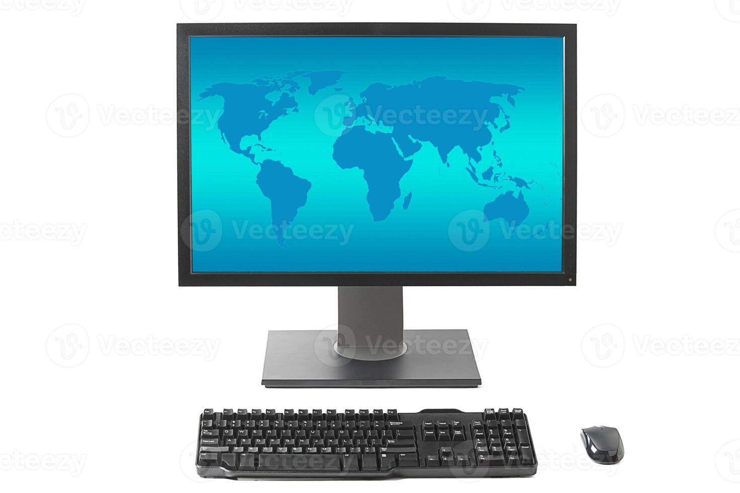 Computer isolated on white photo