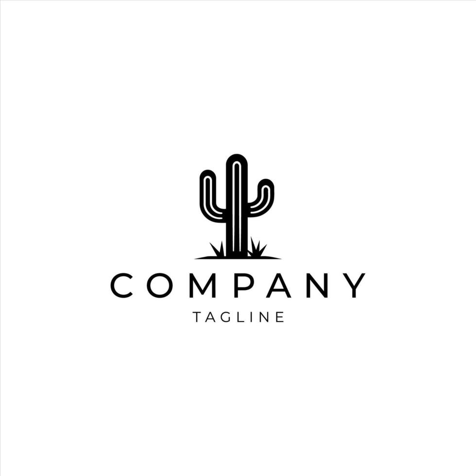 AI generated Cactus logo vector icon design template