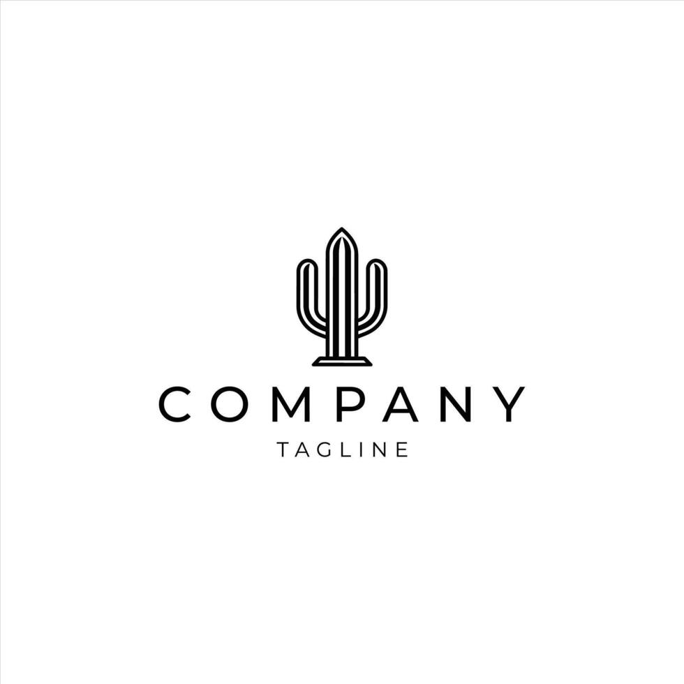 AI generated Cactus logo vector icon design template