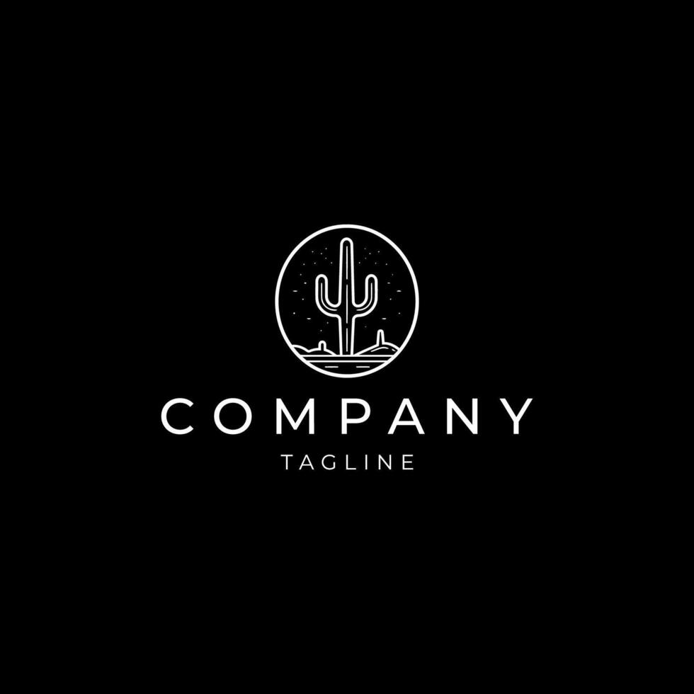 AI generated Cactus logo vector icon design template