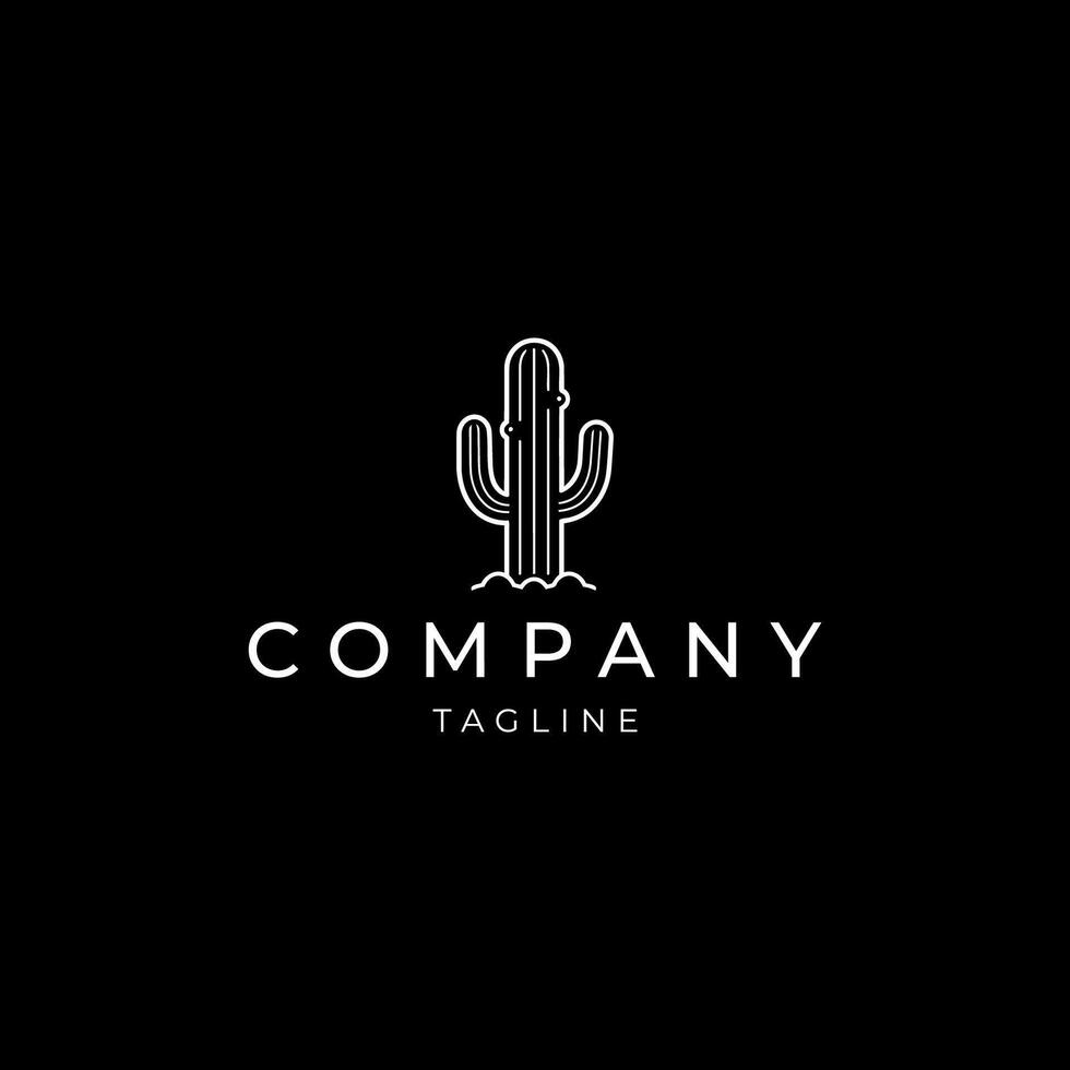 AI generated Cactus logo vector icon design template