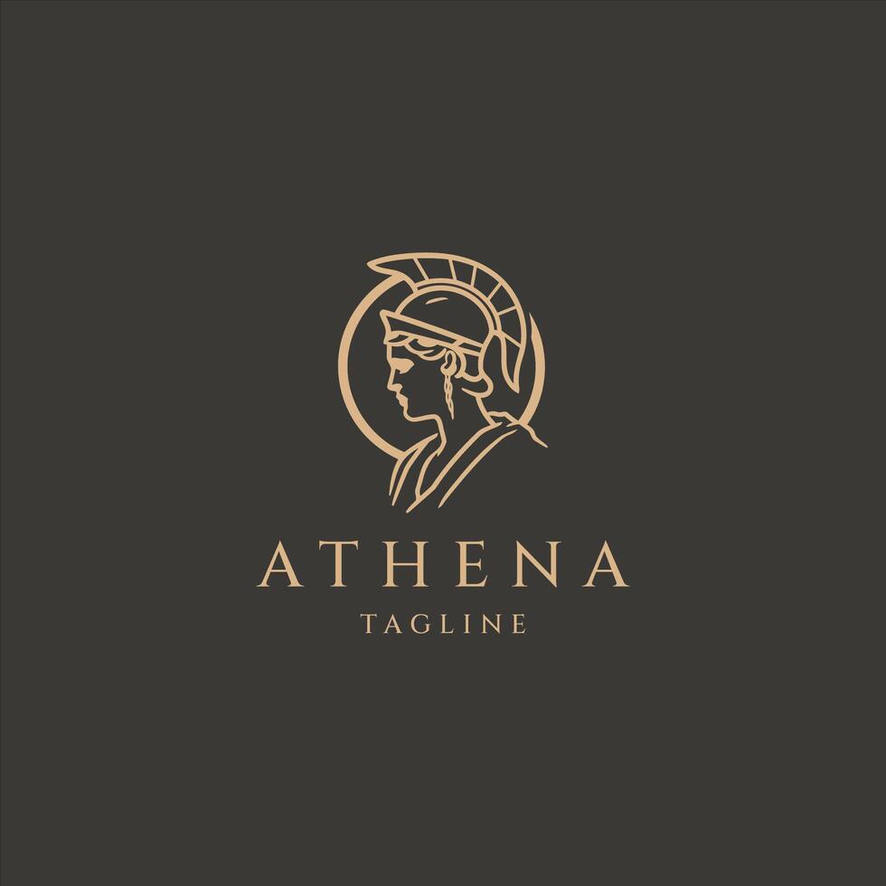 AI generated Athena the goddess vector logo design