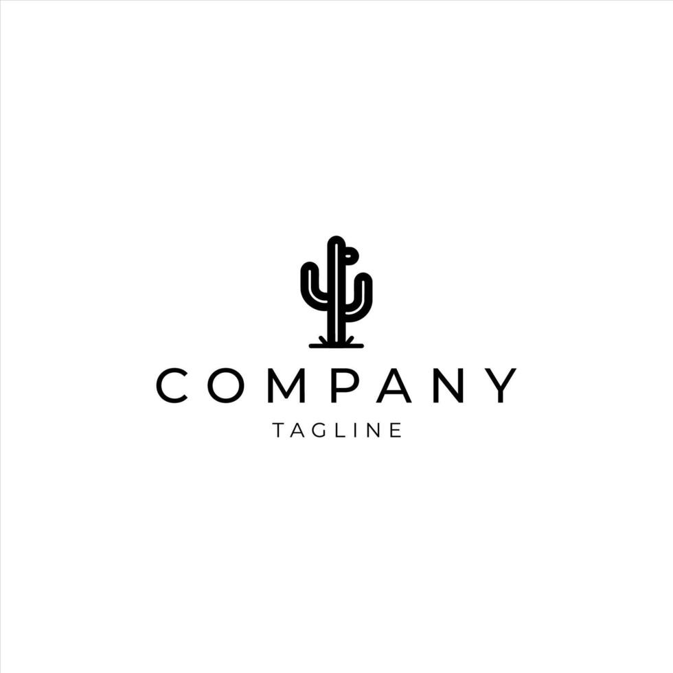 AI generated Cactus logo vector icon design template