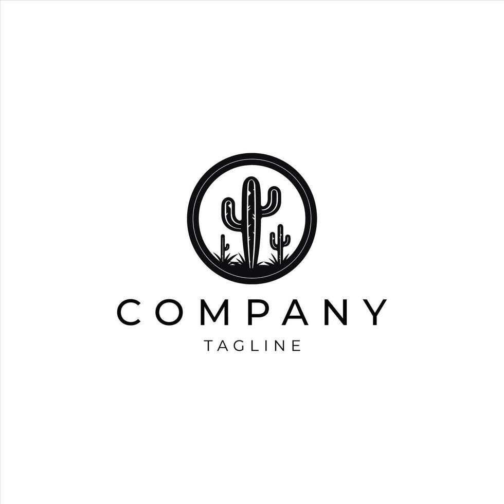 AI generated Cactus logo vector icon design template