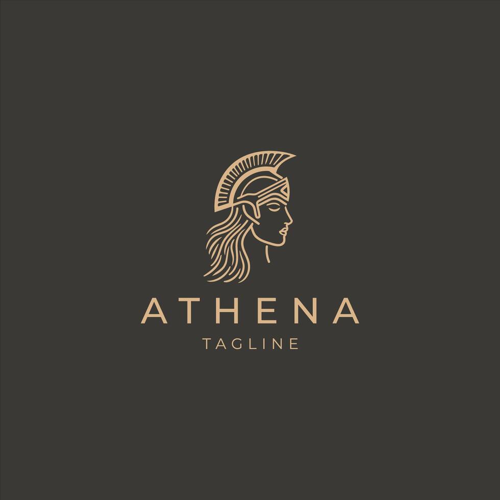 AI generated Athena the goddess vector logo design