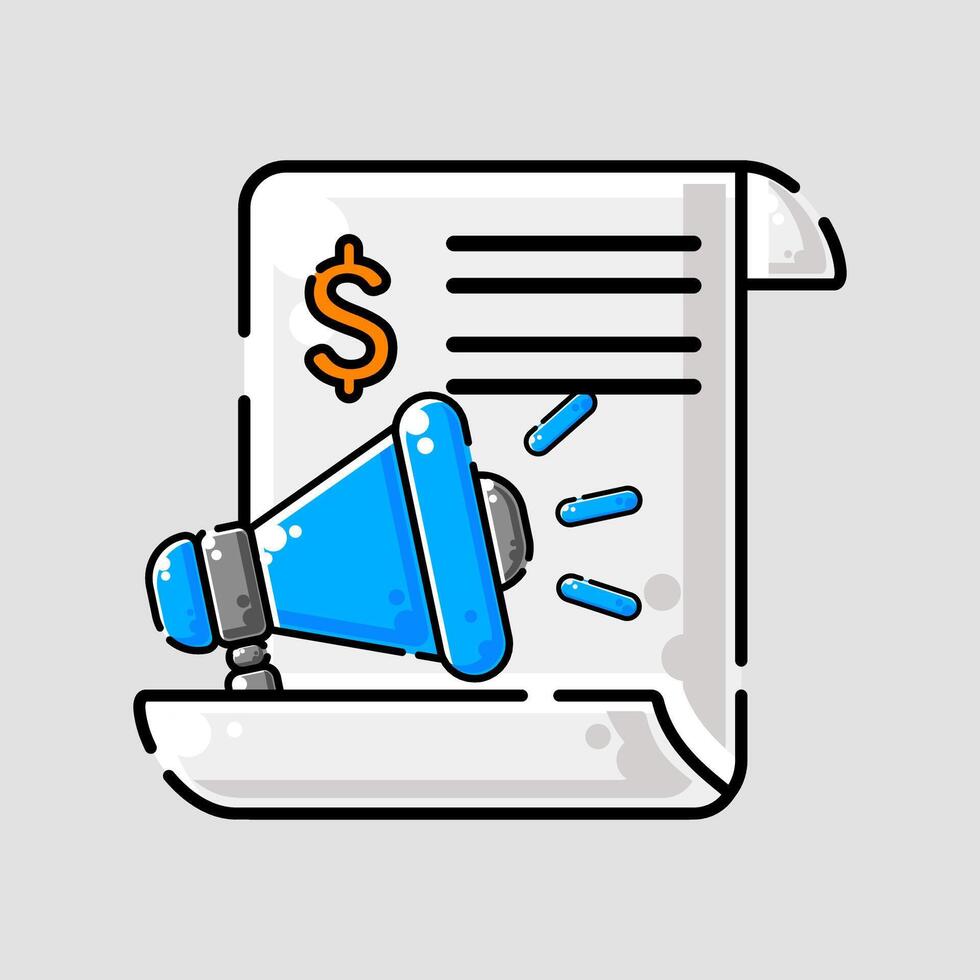 promotional budget document and megaphone vector