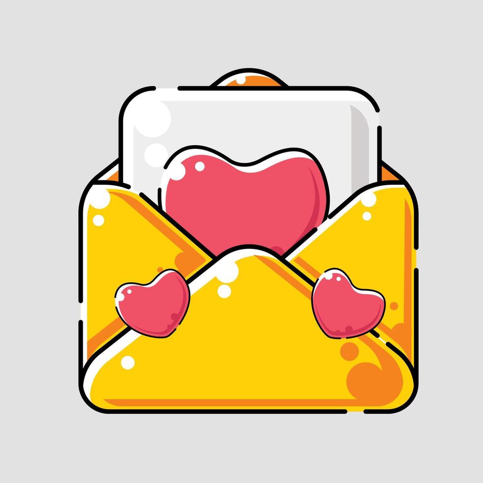 love letter with love ornament vector