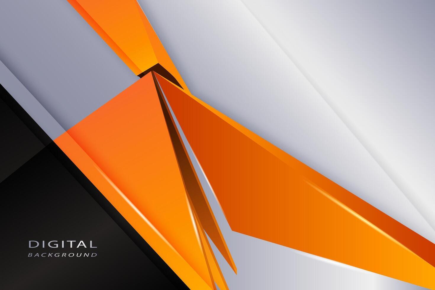 brillante blanco bandera con resumen naranja forma y negro elegante vector antecedentes diseño