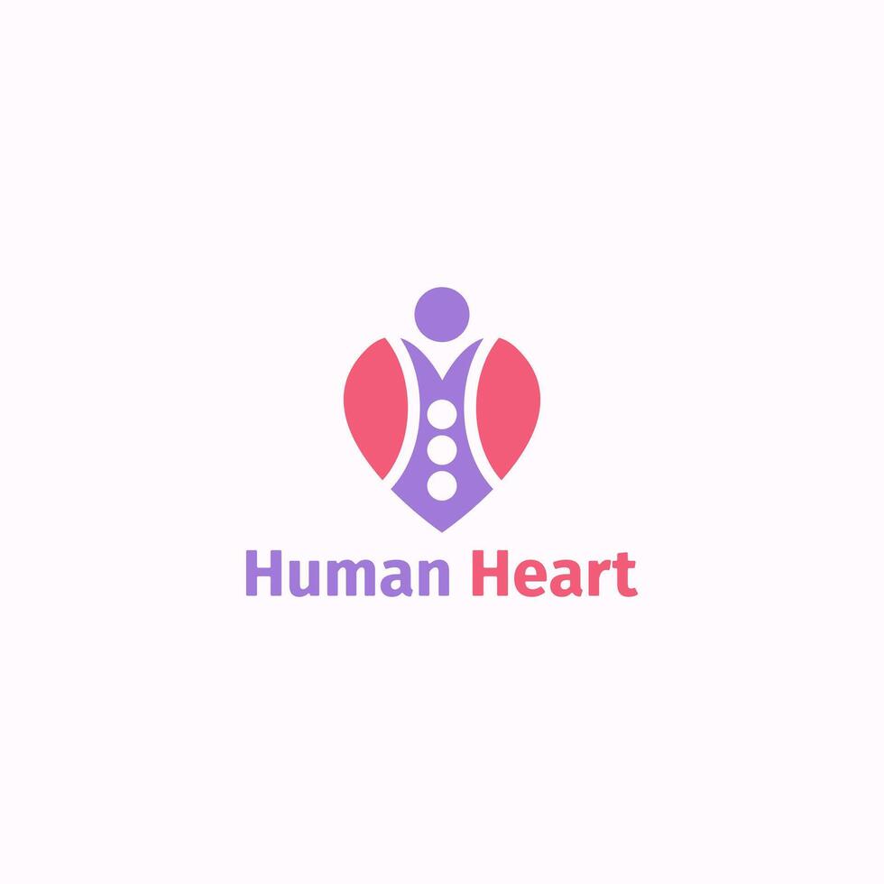 corazón logo ese se parece un humano. vector