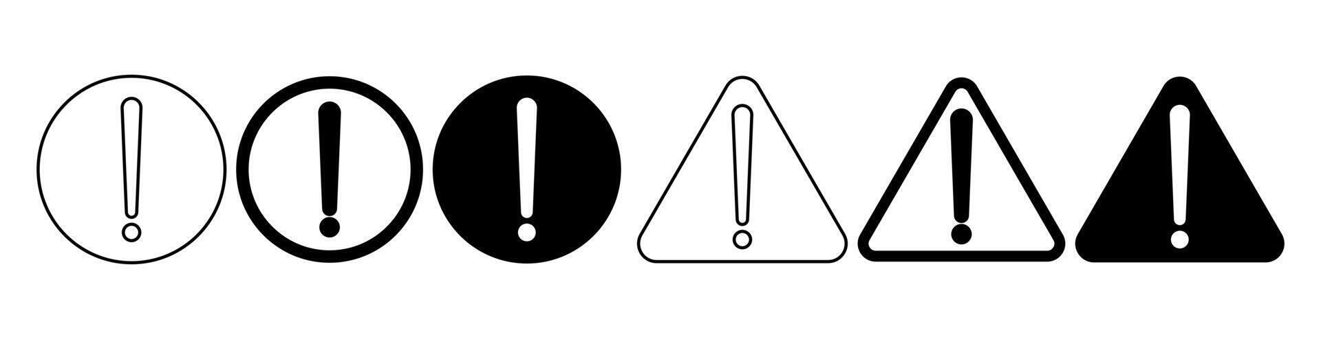 outline silhouette Exclamation mark set isolated on white background vector