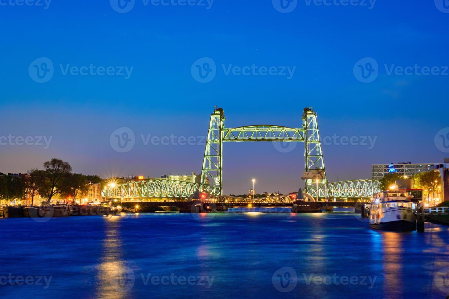 De Hef old railroad bridge in Rotterdam, Netherlands photo