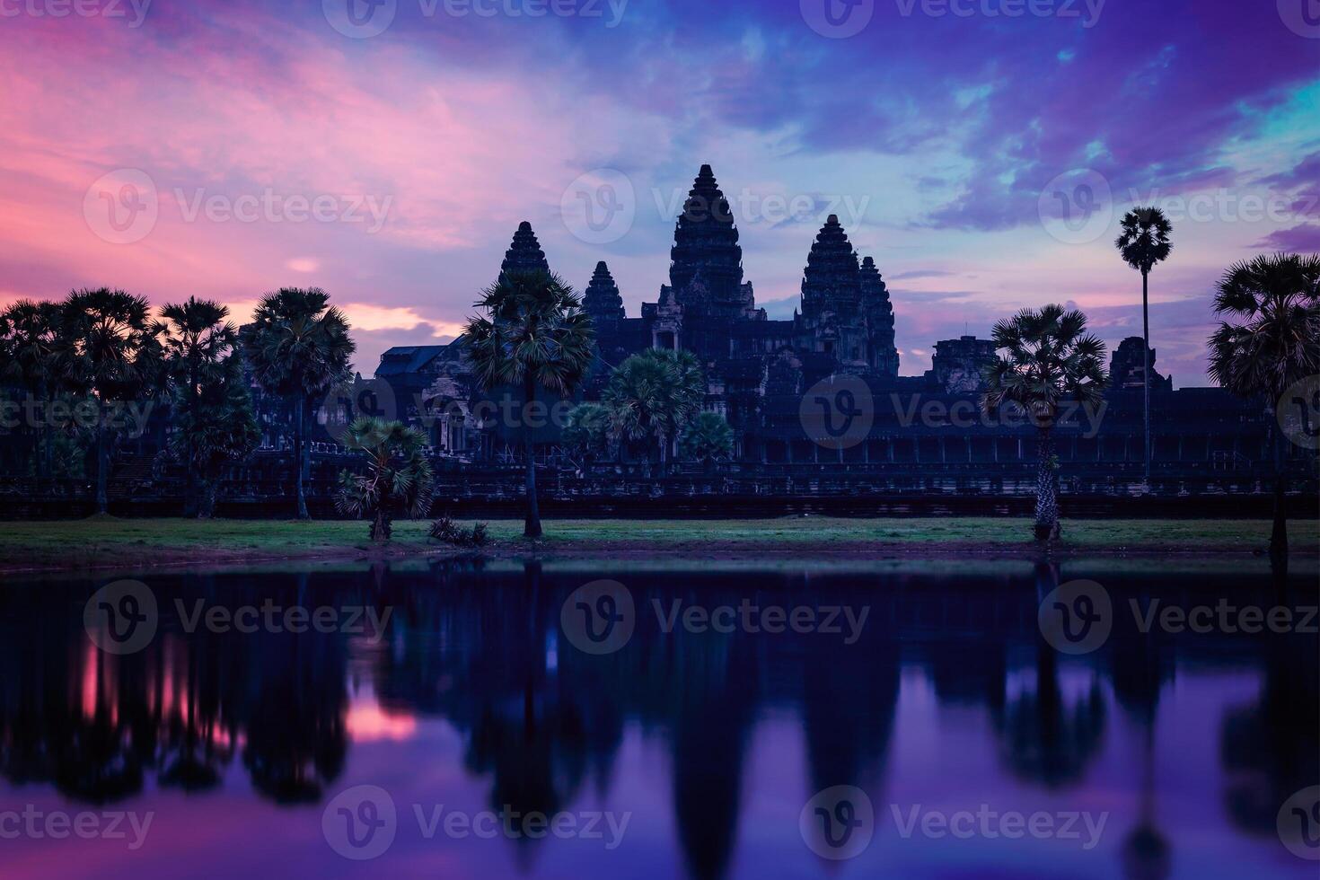 Angkor Wat   famous Cambodian landmark   on sunrise photo