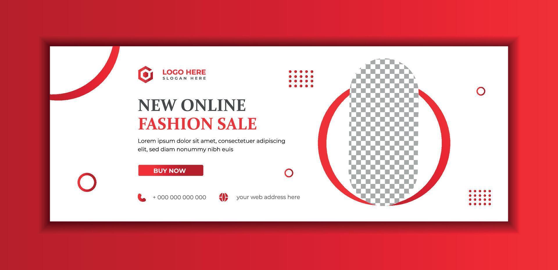 Fashion social media cover page web and banner template vector