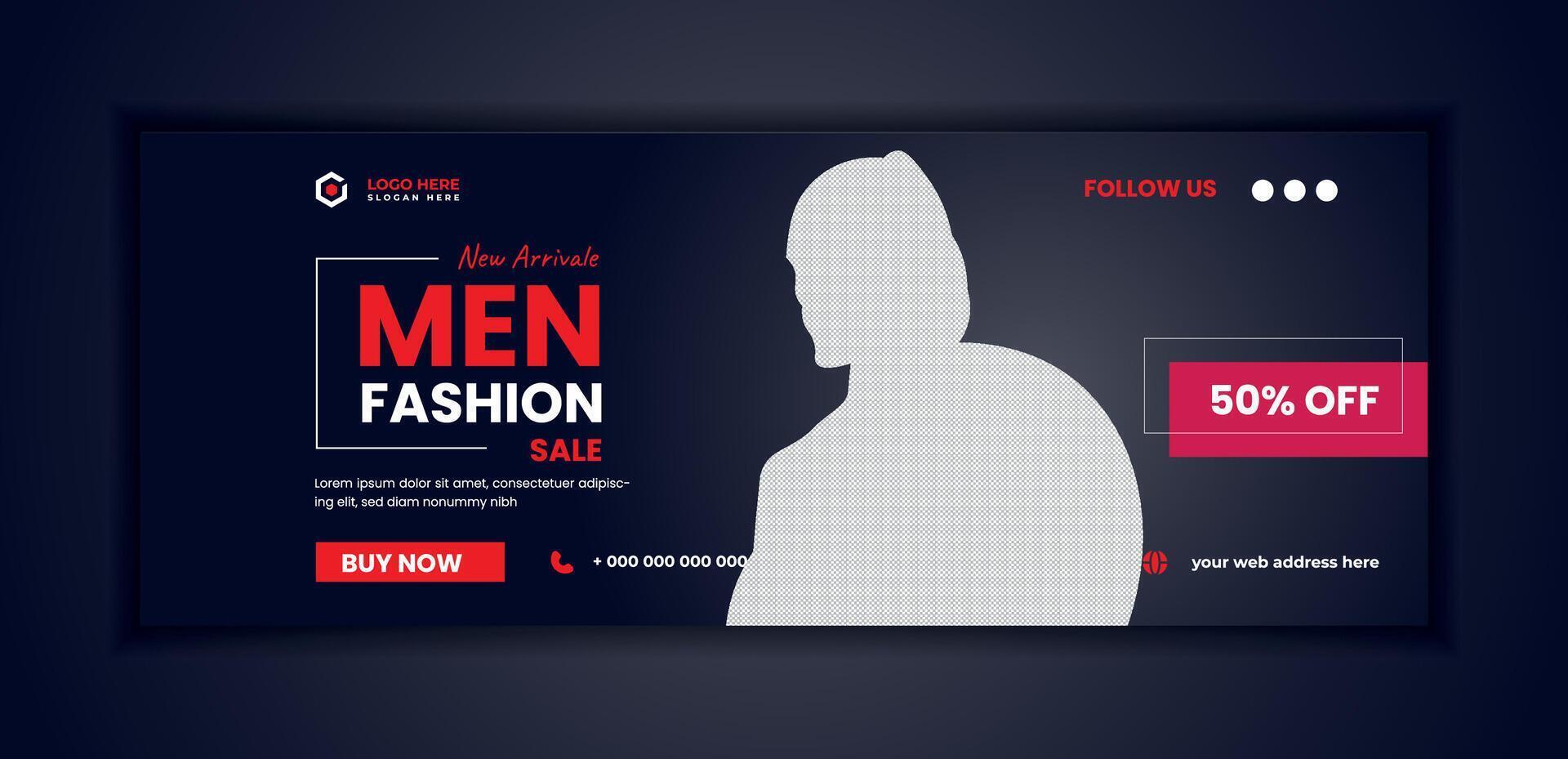 Fashion social media cover page web and banner template vector