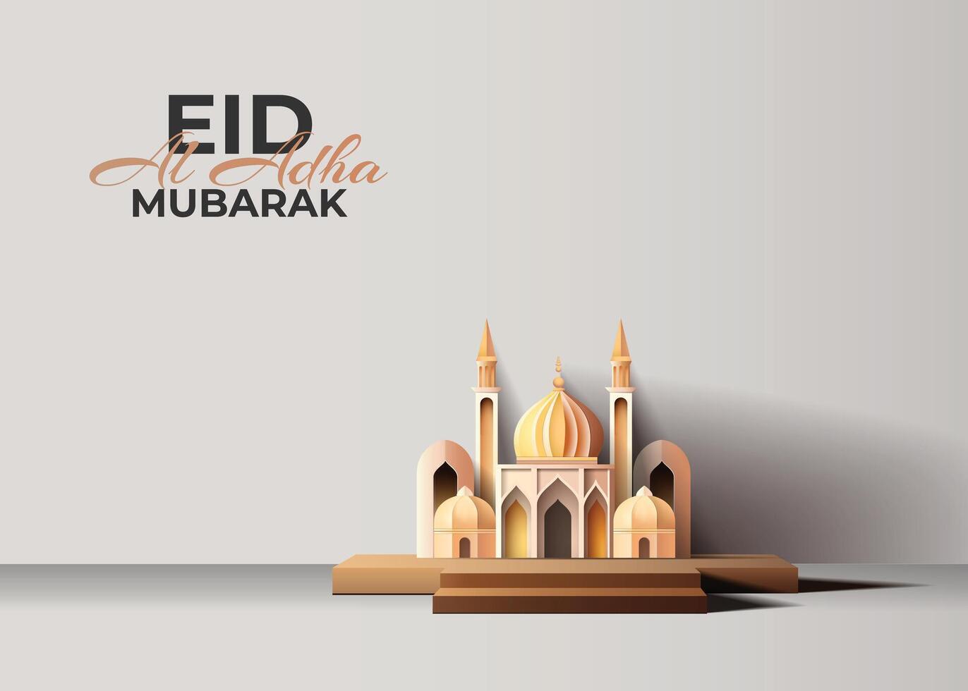 saludo tarjeta islámico eid Alabama adha papel cortar estilo vector