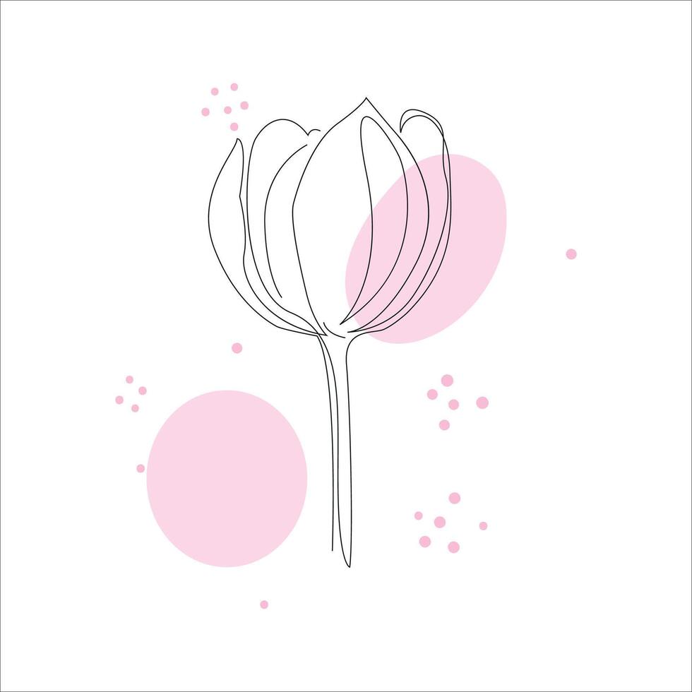 Line art flower vector design