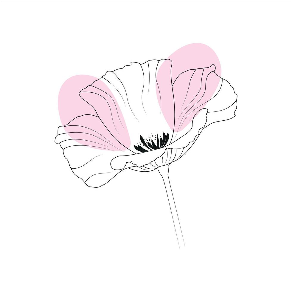 Line art flower vector design