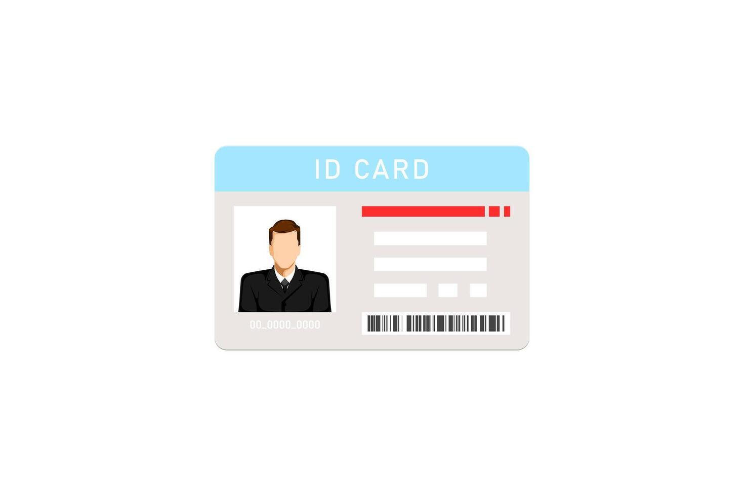 Personal business man card id on isolated background, Vector illustration.