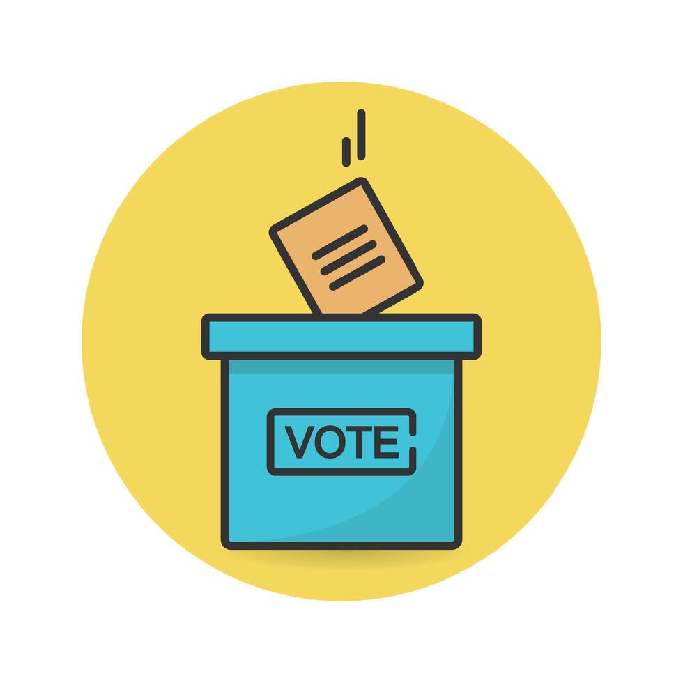 Voting ballot box election vote concept icon vector illustration.