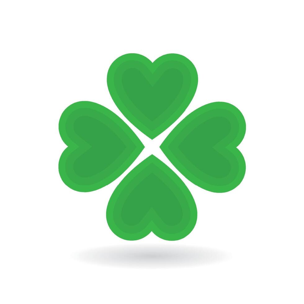 Four leaf clover icon or good luck symbol isolated vector illustration.