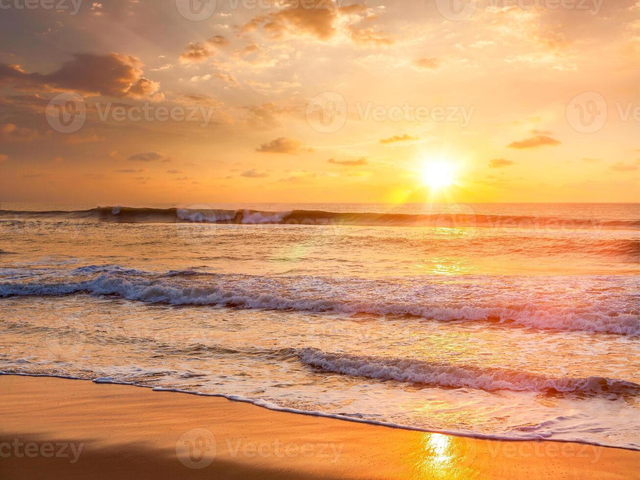 Sunrise on beach photo