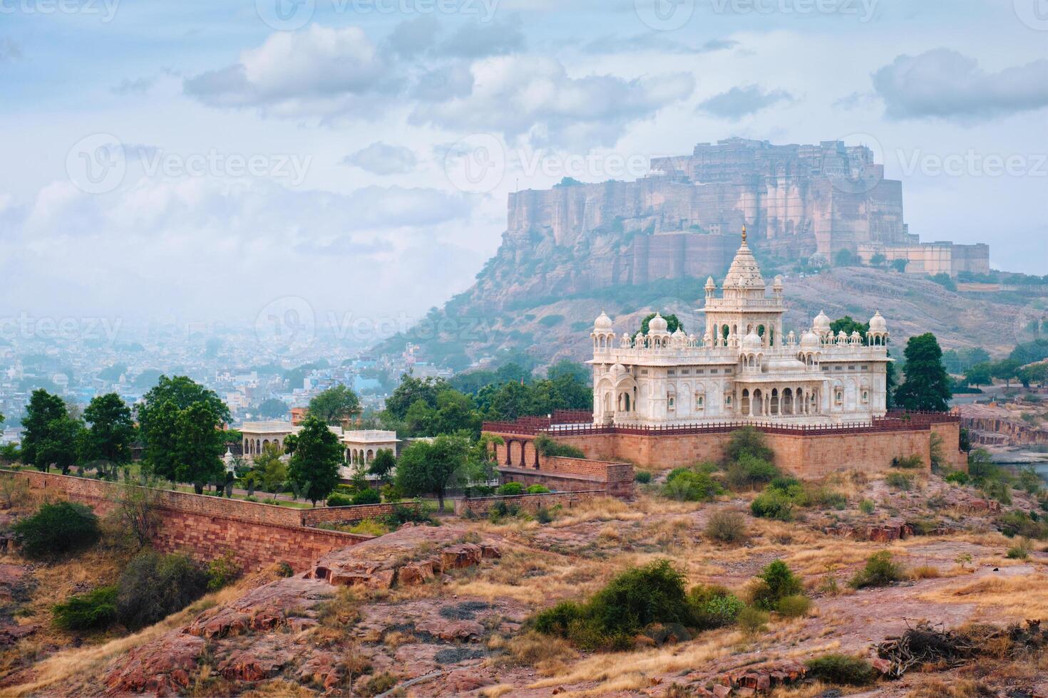 jaswanth thada mausoleo, jodhpur, rajastán, India foto