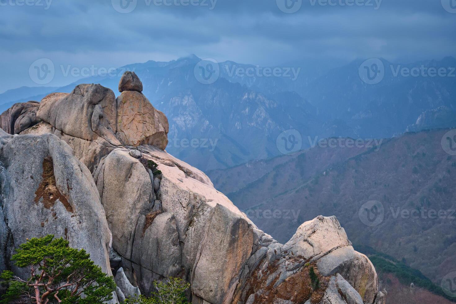 View from Ulsanbawi rock peak. Seoraksan National Park, South Corea photo